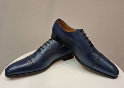 Chaussures personnalisables cuir bleu patiné- Caralys mariage Nice 06
